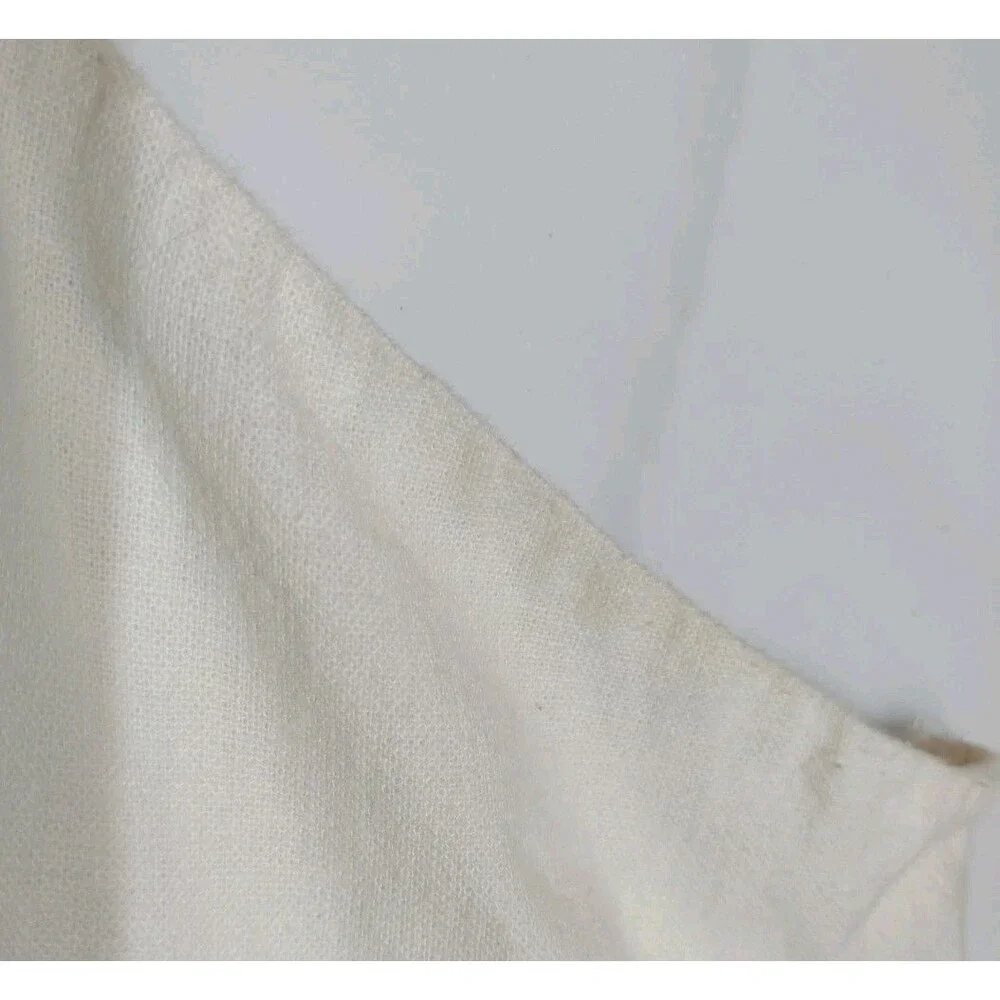 Abercrombie & Fitch Ivory Linen Look Maxi Dress Smocked Pockets XXLT Tall